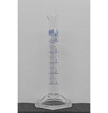 Цилиндр мерный Hirschmann 5 : 0.1 мл класс А, синяя градуировка