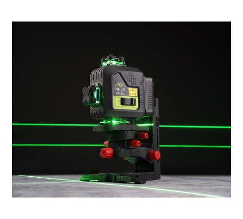 Лазерный уровень RGK PR-4D Green с зеленым лучом Лазерный уровень RGK PR-4D Green с зеленым лучом