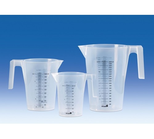 Кружка мерная VITLAB, чёрная шкала, прямая ручка, 250 мл, PP Кружка мерная VITLAB, чёрная шкала, прямая ручка, 250 мл, PP